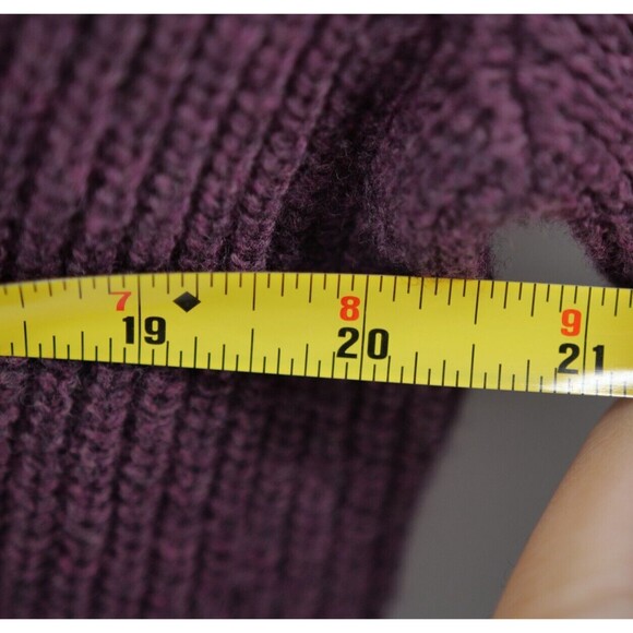Women Wool‎ Blend Sweater Knit Mock Turtleneck Large Purple Express NEW - Picture 6 of 8